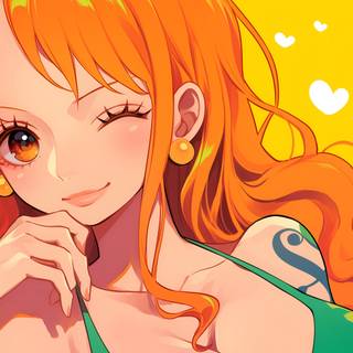 Nami Grinning Wallpaper