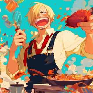 Sanji Cooking Wallpaper