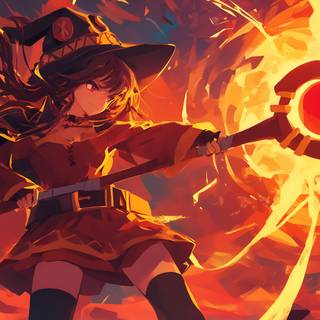 Megumin Konosuba Explosion Spell Magic Wallpaper
