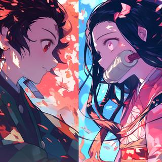 Tanjiro and Nezuko Wallpaper