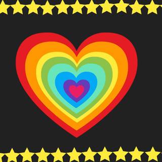 rainbow heart with stars