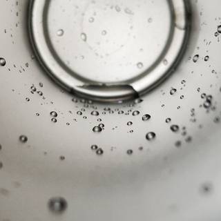 Water droplets inside a flask