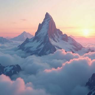 Mountain peak in winter 2