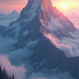 Mountain peak in winter 3