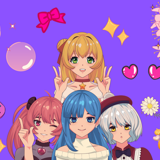 cute anime girls wallpaper (made by my friend on Canva) follow her! username: Kuromigrrl (aalishaxoxo)