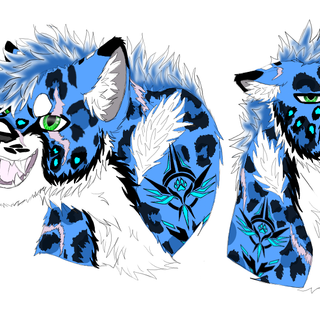 (closed) facial expressions for Leopard dragon form (quirk)