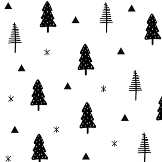 Black and White Christmas Trees