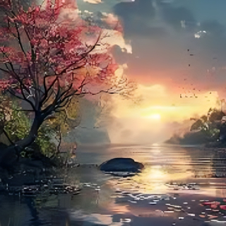 A tree by some water