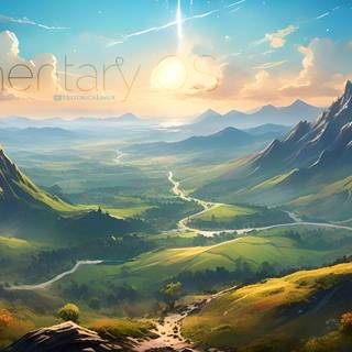 Elementary OS Landscape sunrise Linux distro wallpaper