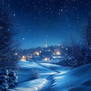 Christmas Town at Night 