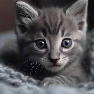 Kitten in blanket