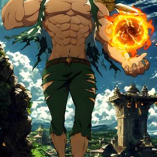 Escanor Sin of Pride Nanatsu no Taizai Anime Seven Deadly Sins AI Wallpaper for Android Iphone 4K HD