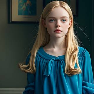 Beautiful Elle Fanning Childhood Hollywood Actress AI Results Wallpaper 4K HD Desktop PC MacBook Laptop