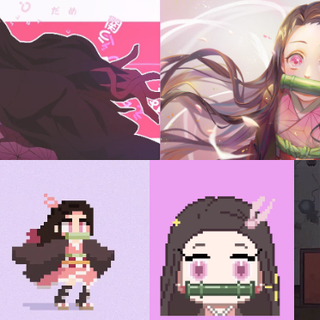 cute nice nezuko wallpaper (made by me on Canva)