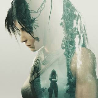 Lara Croft LC: Double exposure effect Wallpaper 