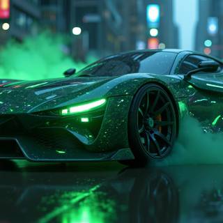 Sports Car, Car, Neon