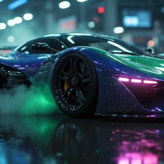 Sports Car, Car, Neon