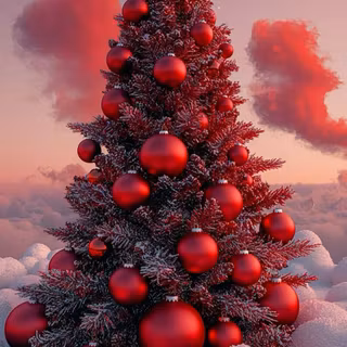 Christmas tree in the snow