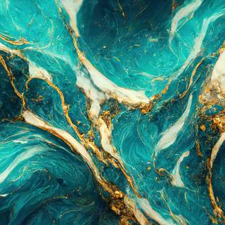 Blue, White, and Gold marble