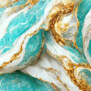 3D Blue, White, and Gold marble