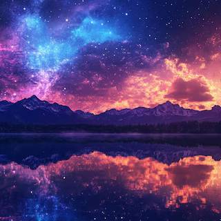 Mountain Range with Lake