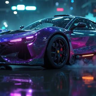 Sports Car, Car, Neon
