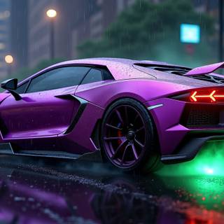 Sports Car, Car, Neon