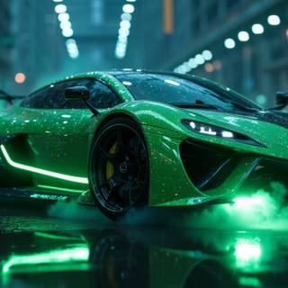 Sports Car, Car, Neon