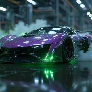 Sports Car, Car, Neon