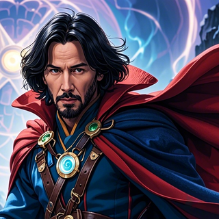 What If Keanu Reeves Become Dr.Strange Marvel Superheroes AI Wallpaper for Dekstop PC Landscape 4K HD
