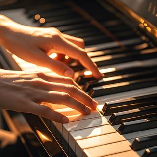 Playing the piano AI Wallpaper for Dekstop PC Laptop Macbook 