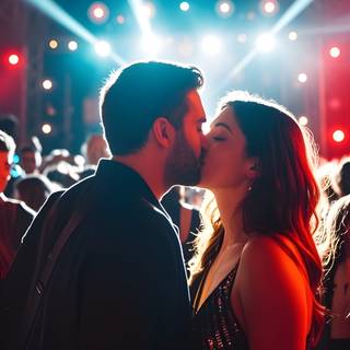  A Couple Kissing During a Music Concert AI Wallpaper 4K HD Android Iphone