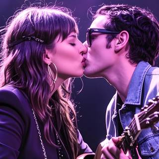  A Couple Kissing on Stage Generetive AI Wallpaper for Android Iphone 4K HD
