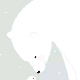 Cute Christmas Polar Bear and Snow Bunny 