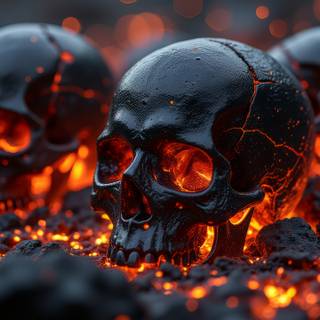 Skull, Lava, Fire