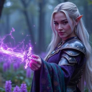 Elves, Forest, Armor, Swords, Nature, Landscape, Magic