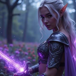 Elves, Forest, Armor, Swords, Nature, Landscape, Magic