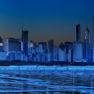 city scape blue 7680x2160