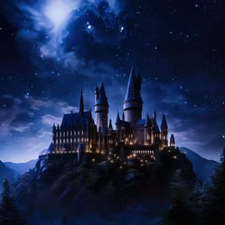 Hogwarts at night
