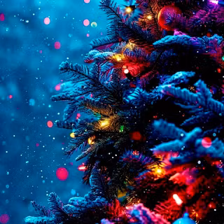 Beautiful Snowy Christmas Tree