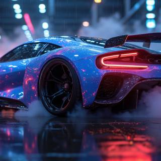 Sports Car, Car, Neon