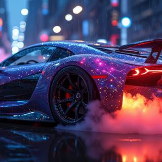 Sports Car, Car, Neon