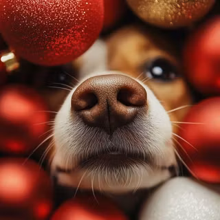 Puppy in ornaments