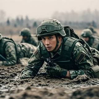 Soldiers Crawling Through Mud in Intense War Training 4K HD Wallpaper for Laptop PC MacBook