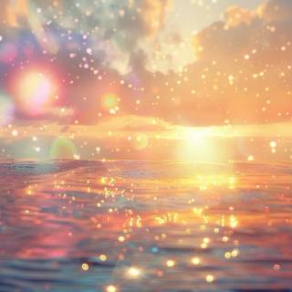 glitter aesthetic sunset