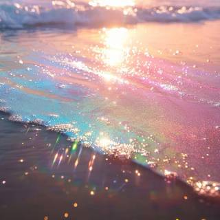 glitter aesthetic sunset