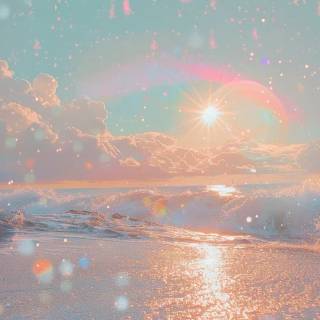 glitter aesthetic sunset