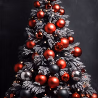 Red and Black Christmas Tree