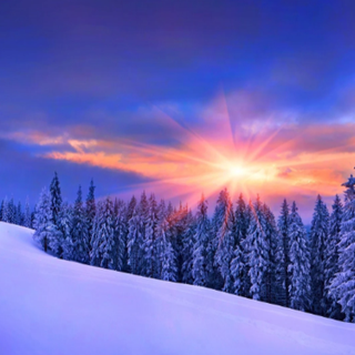 Winter Sunset Wallpaper for PC 