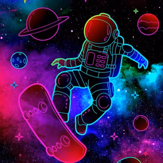 Skateboarding Astronaut